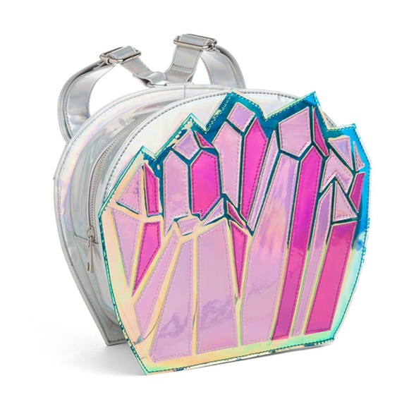 Think Geek Handbags - Quartzy Quartz Holographic Silver Backpack NEW